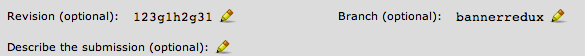 The "(optional)" is too wordy and inconsistent from the rest of the UI. Every field is optional unless it has an asterisk, so in this case, just remove "(optional)" on these fields.

Also, I'd prefer the labels be marked up like they are on the review request fields, so that there's some visual indication.