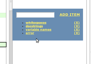 The checklist should probably be a floaty thing on top of the page, and not in its own scrollable view taking space away from the diff viewer.