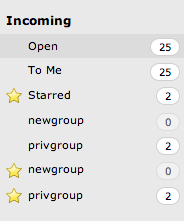 Hrm. It makes me uncomfortable that starred groups have more prominence than joined groups.

The stars also look like they should be aligned a little bit higher next to the text.