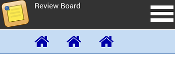 Hmm. I'm not sure about this. How about we just fold everything into the drop-down menu (so we have a single thin bar at the top that has the logo, says "Review Board", and the menu).