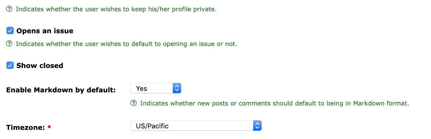 The green help text makes things pretty visually noisy. Can we just use a dark grey?